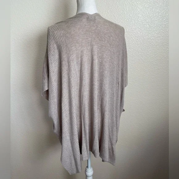 SPLENDID cashmere blend cardigan Heather Wheat Open jacket Poncho Sweater Coat - Picture 6 of 10